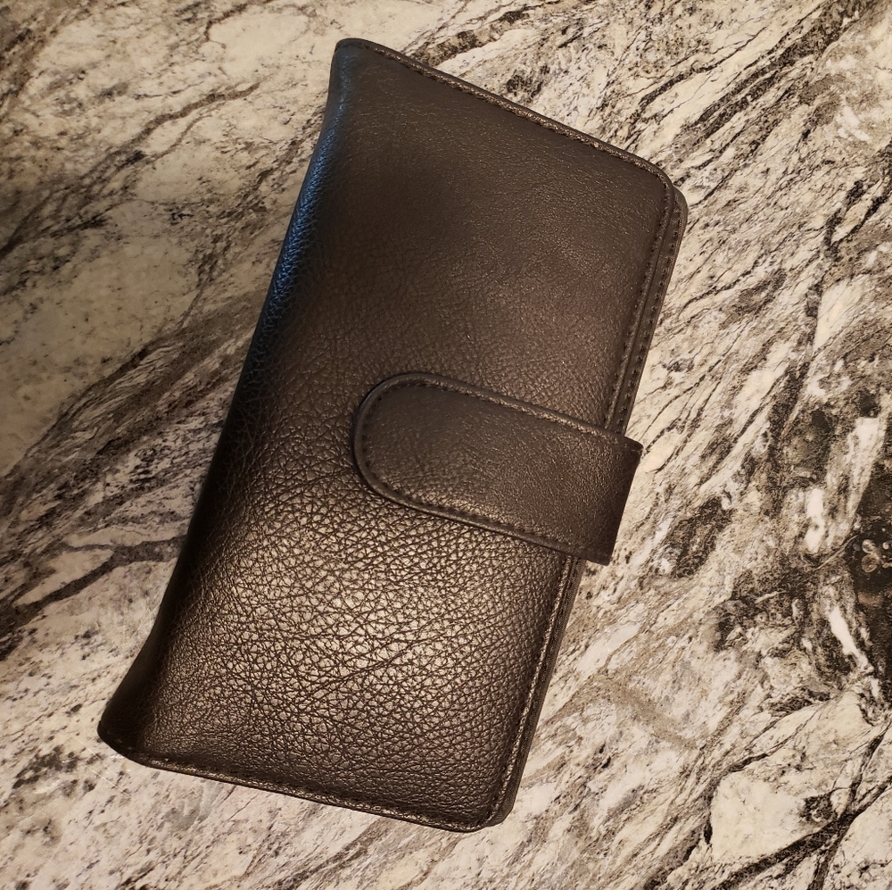 Brown faux leather wallet